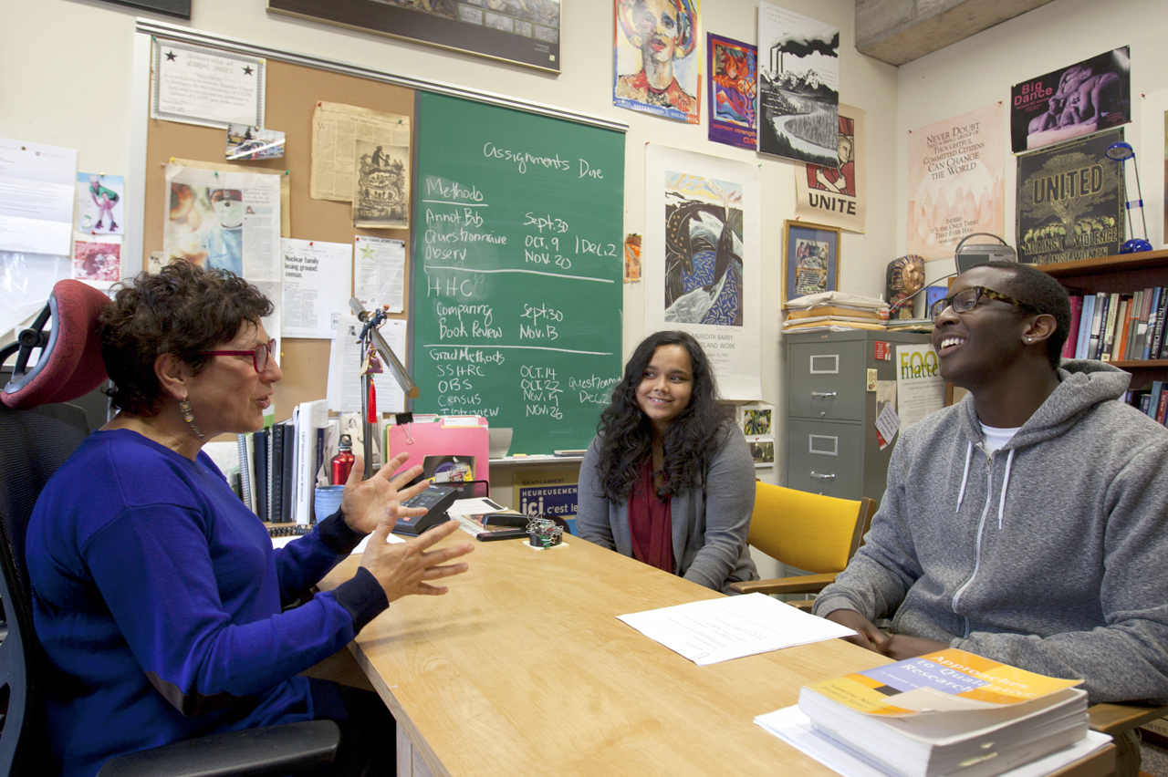 Professor with her students