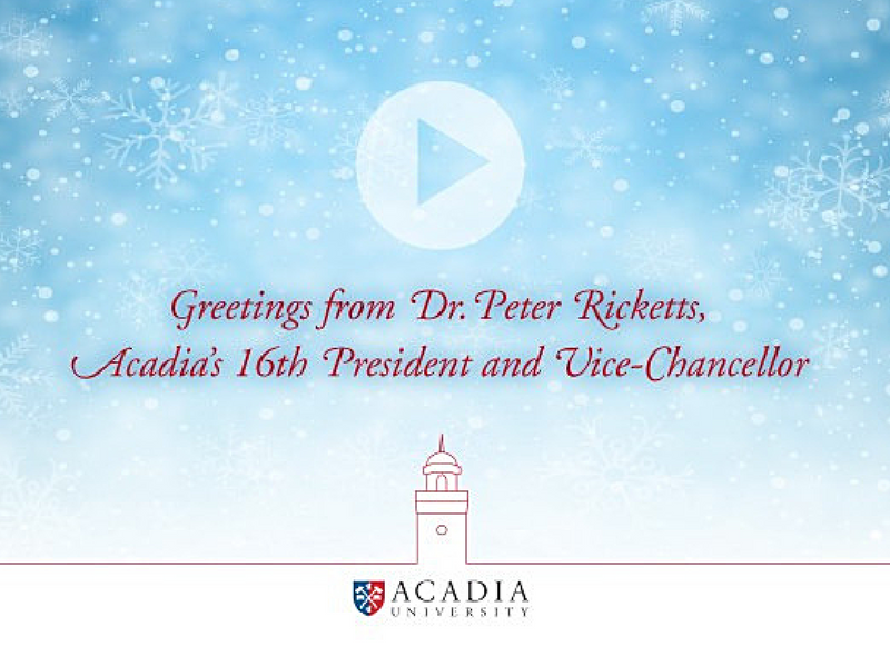 Greetings from President Peter Ricketts
