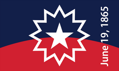 The Juneteenth flag with the text June 19, 1865