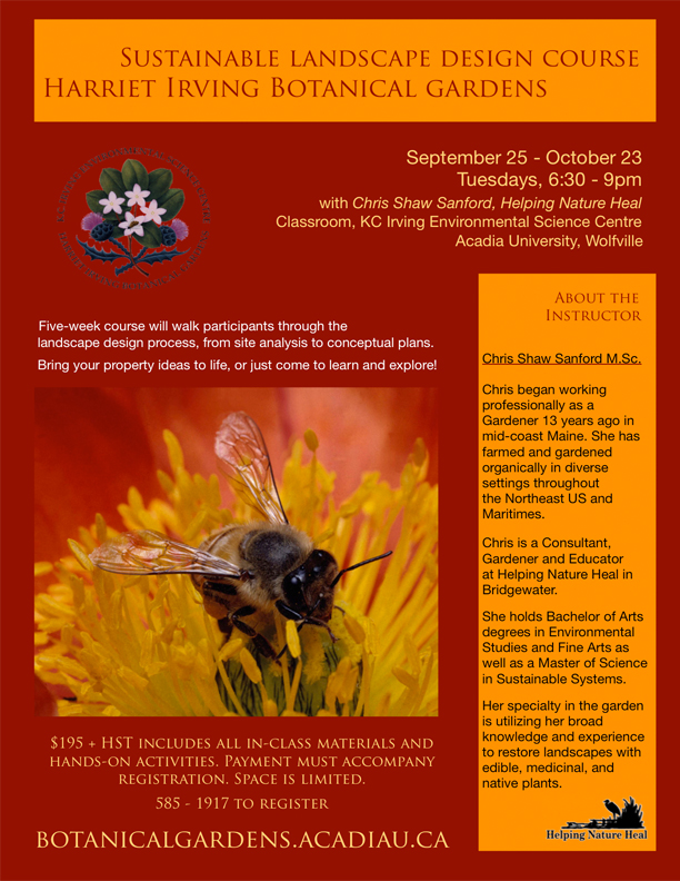 Sustainable Landscape Design Course Acadia University